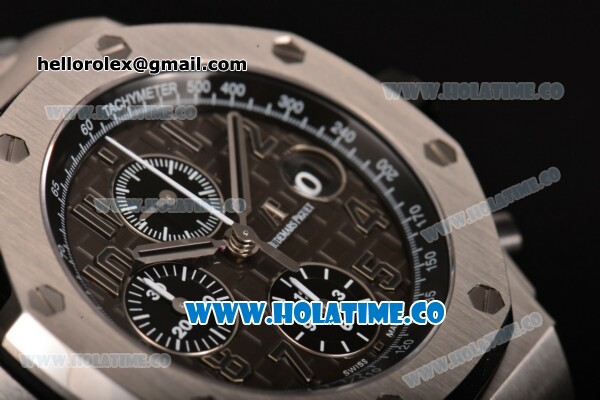 Audemars Piguet Royal Oak Offshore 2014 New Chrono Swiss Valjoux 7750 Automatic Steel Case with Coffee Dial and Gray Leather Strap (J12) - Click Image to Close